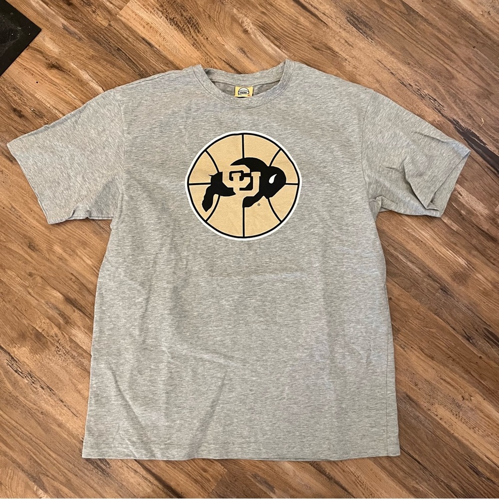 Mens 19Nine CU colorado buffaloes basketball big logo t shirt sz XL gray